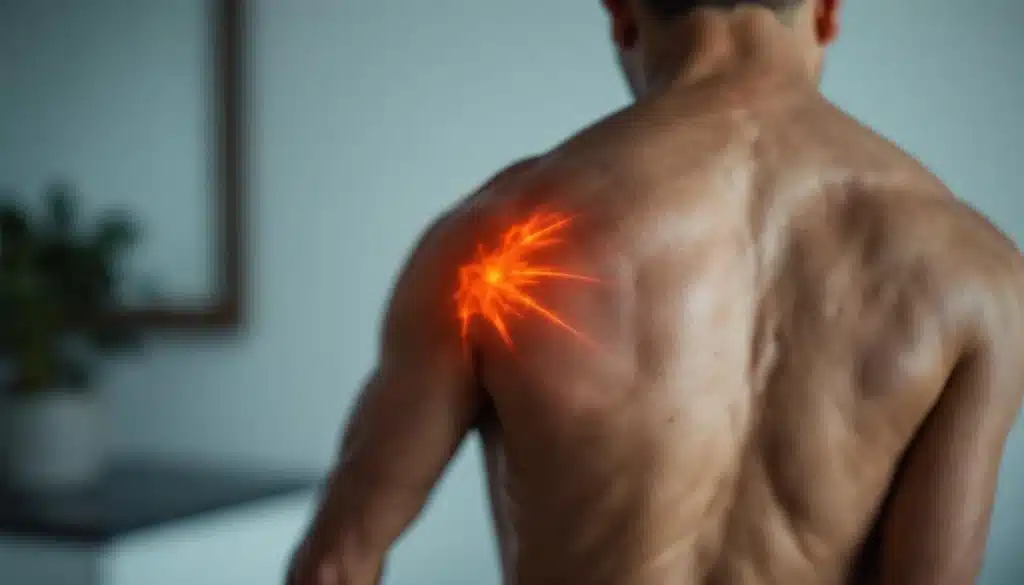 paciente con dolor en el hombro