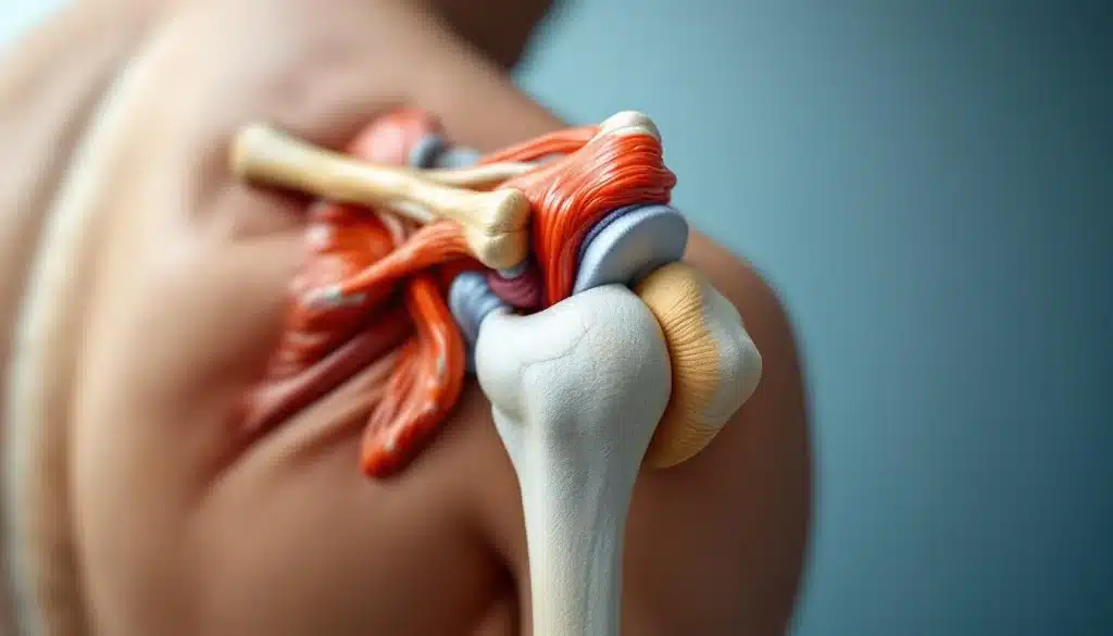 paciente con modelo de hombro en 3d